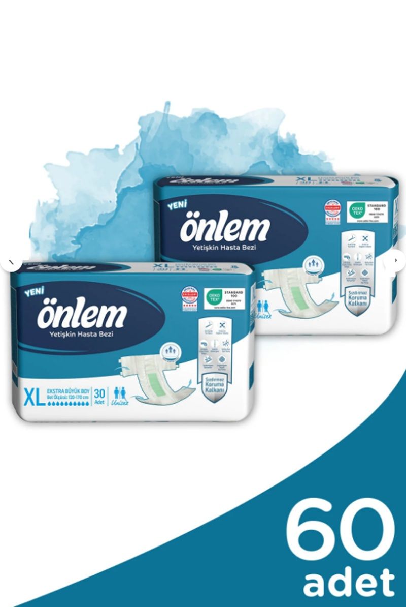 Önlem Yetişkin Hasta Bezi Bel Bantlı Extra Large XL 120 - 170 Cm 60 Lı