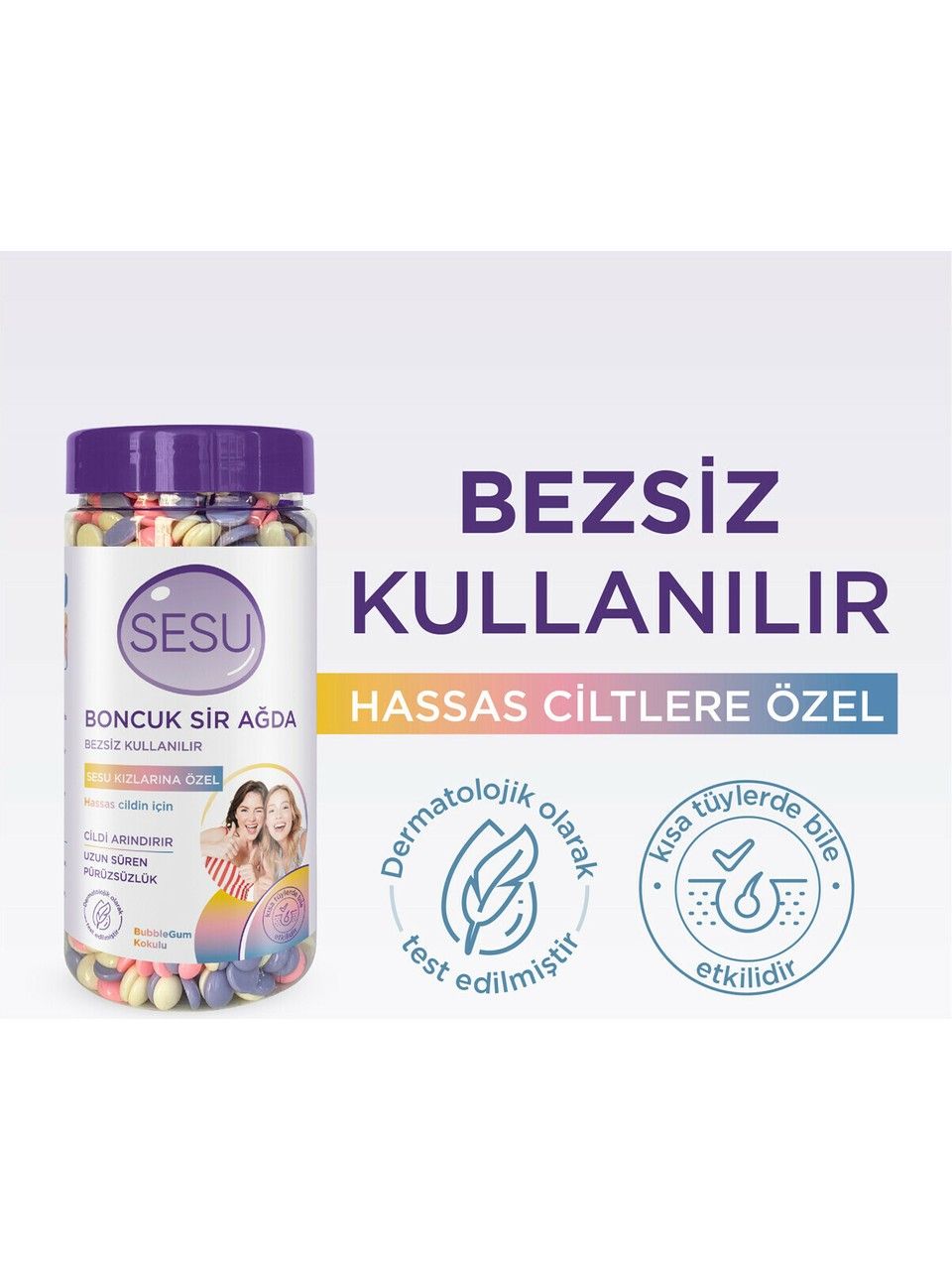 Sesu Boncuk Sir Ağda Hassas Bezsiz Kullanım 250 Gr x 2 Adet