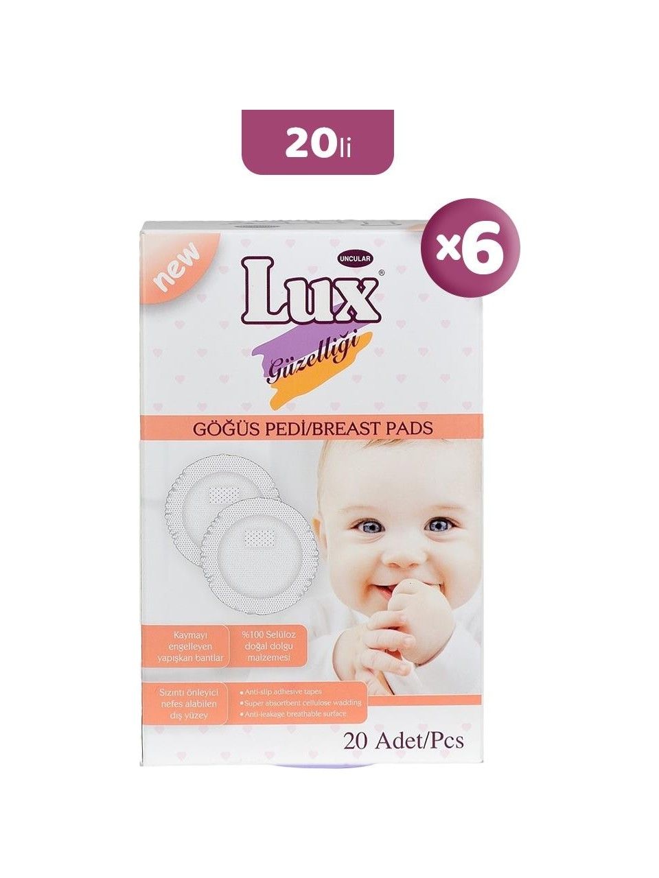 Lux Göğüs Pedi 20 Li x 6 Paket