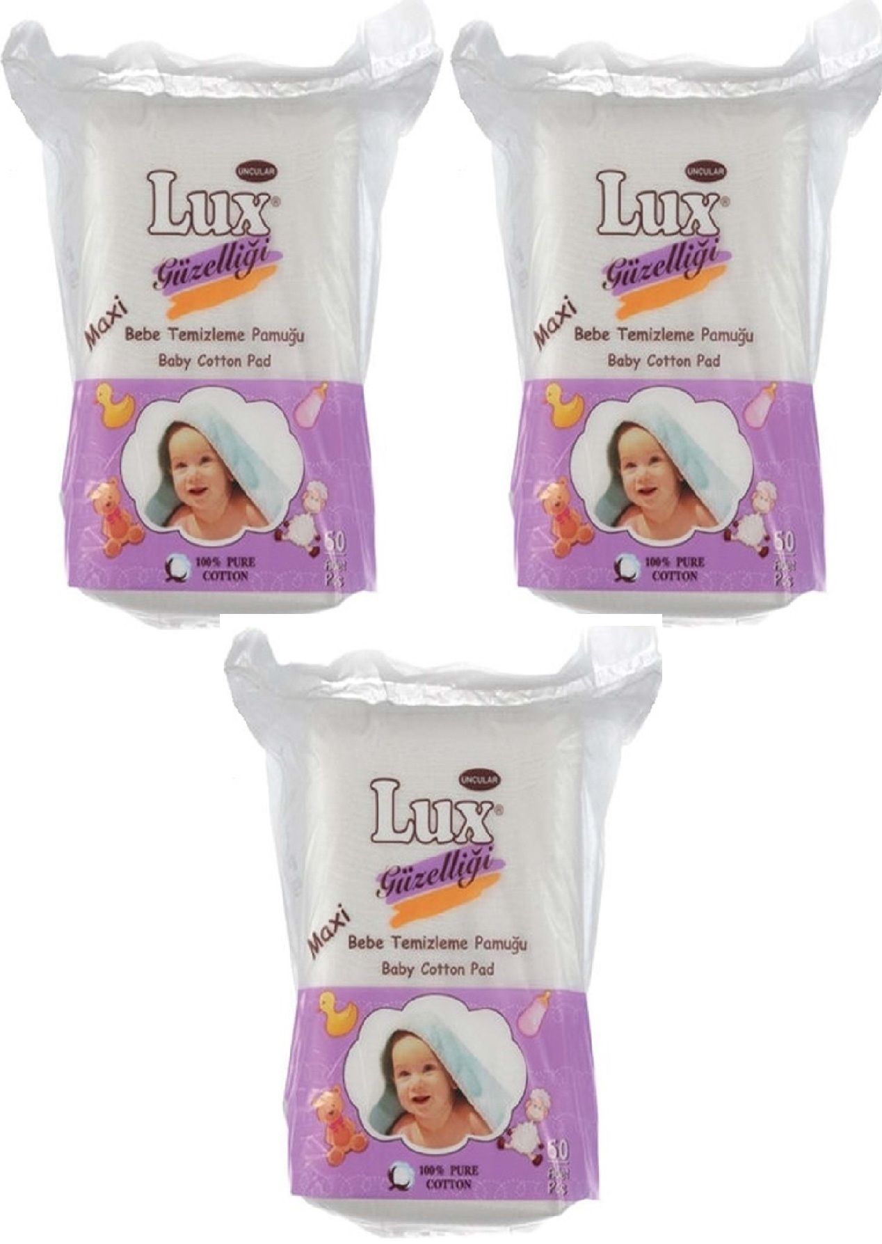 Lux Maxi Bebek Temizleme Pamuğu 60 Lı x 3 Adet