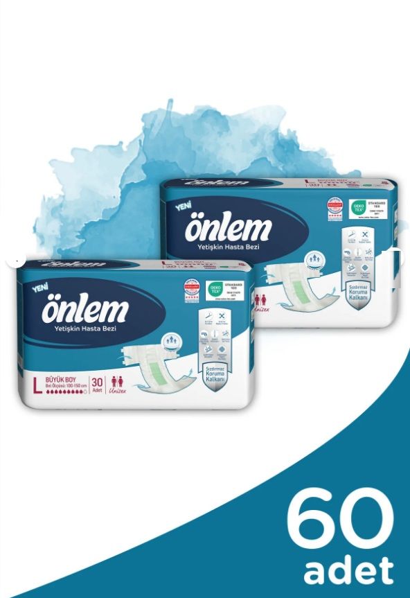 Önlem Yetişkin Hasta Bezi Bel Bantlı Large L 100 - 150 Cm 30 Lu x 2 Adet