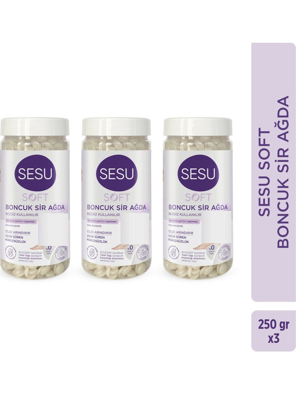 Sesu Boncuk Sir Ağda Soft 250 Gr x 3 Adet