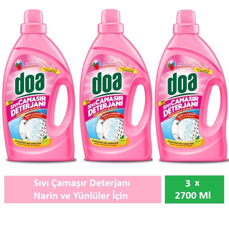 Doa Sıvı Çamaşır Deterjanı Yünlü Ve Narinler 3 X 2700 Ml