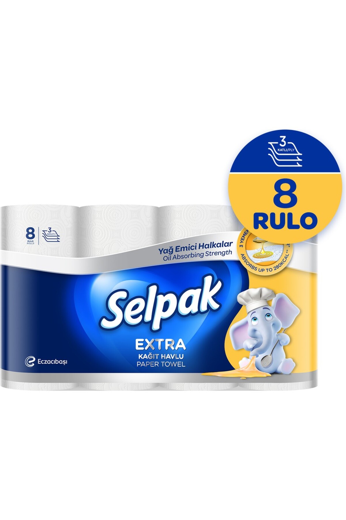 Selpak Kağıt Havlu Extra Yağ Emici 8 Li x 3 Paket