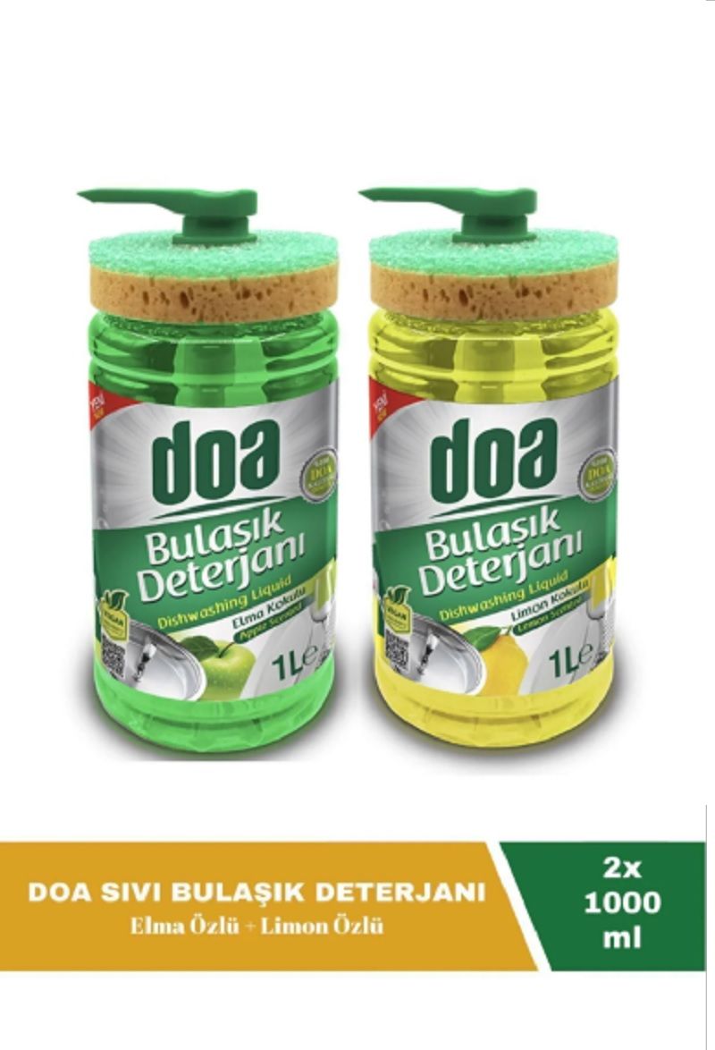 Doa Sıvı Bulaşık Deterjanı Elma ve Limon Özlü 2 x 1000 Ml
