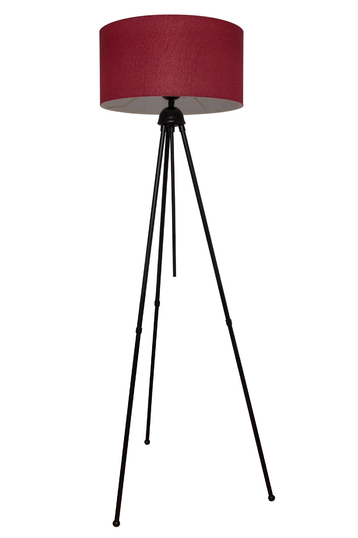 Silindir Başlıklı Bordo Metal Lambader