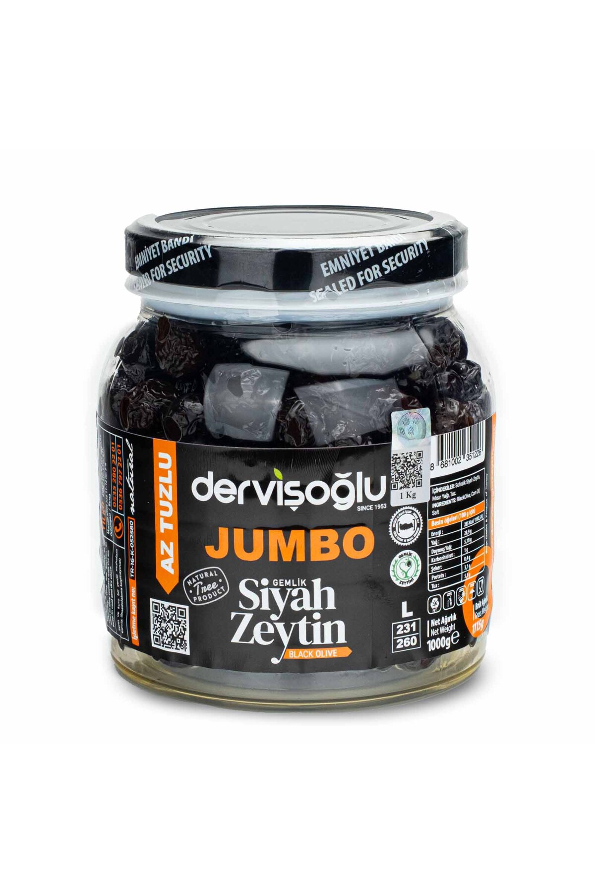 Jumbo Siyah Zeytin L 1 Kg