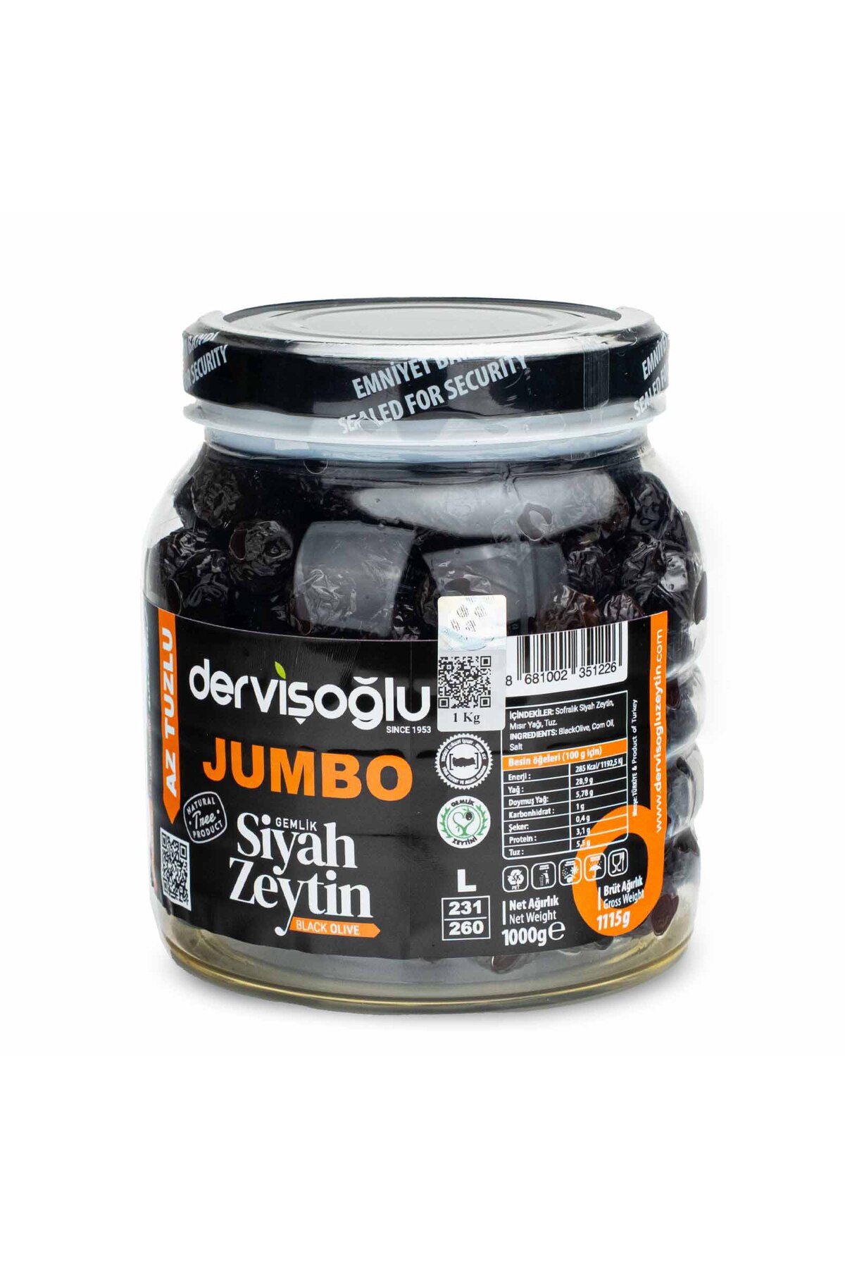 Jumbo Siyah Zeytin L 1 Kg