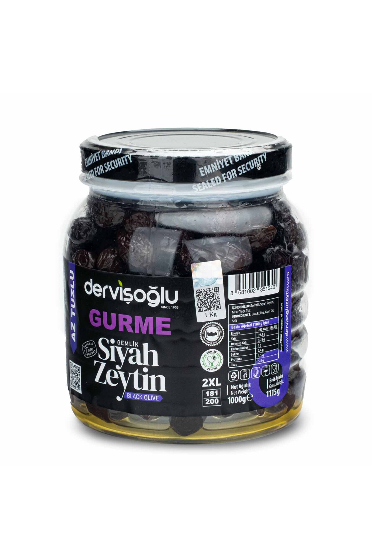 Gurme Siyah Zeytin 2xl 1 kg