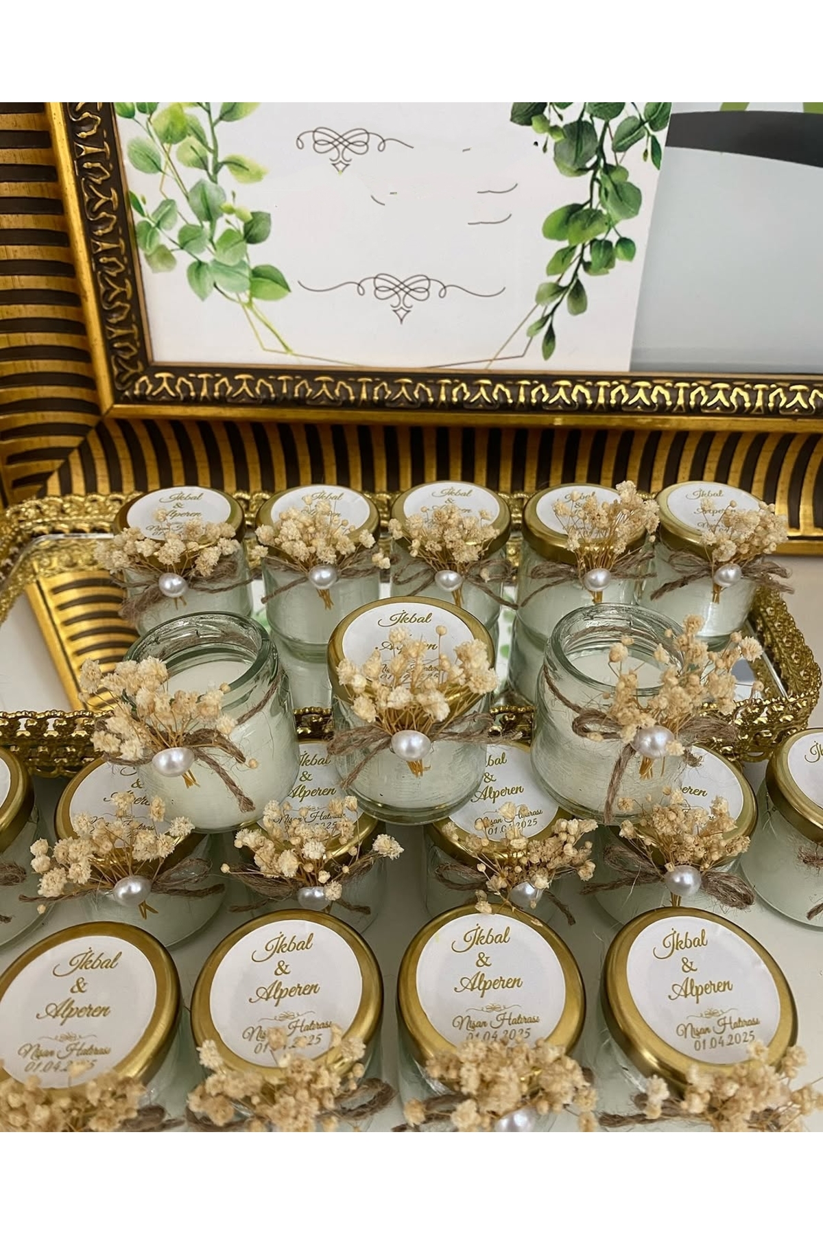 Cam Kavanoz Mum Nikah, Söz, Nişan Hediyelik - 50 Adet
