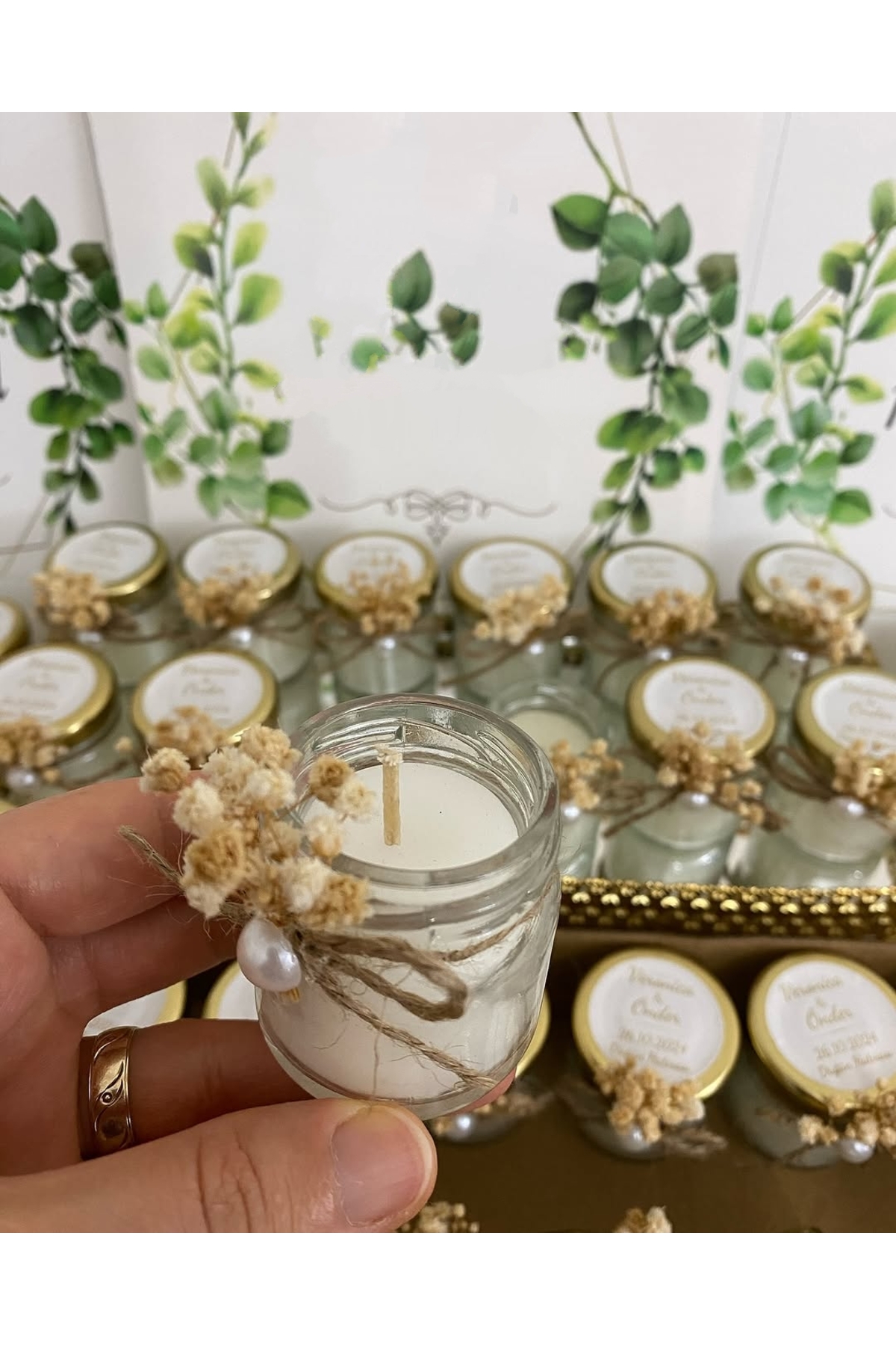 Cam Kavanoz Mum Nikah, Söz, Nişan Hediyelik - 25 Adet