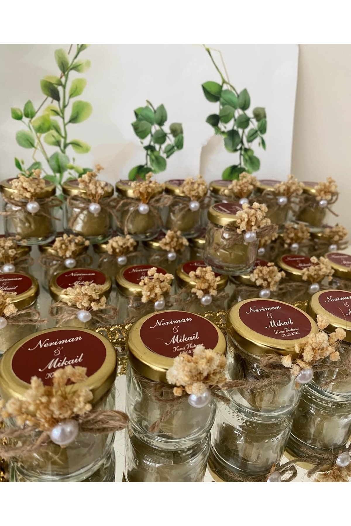 Cam Kavanoz Mum Nikah, Söz, Nişan, Kına Hediyelik - 25 Adet