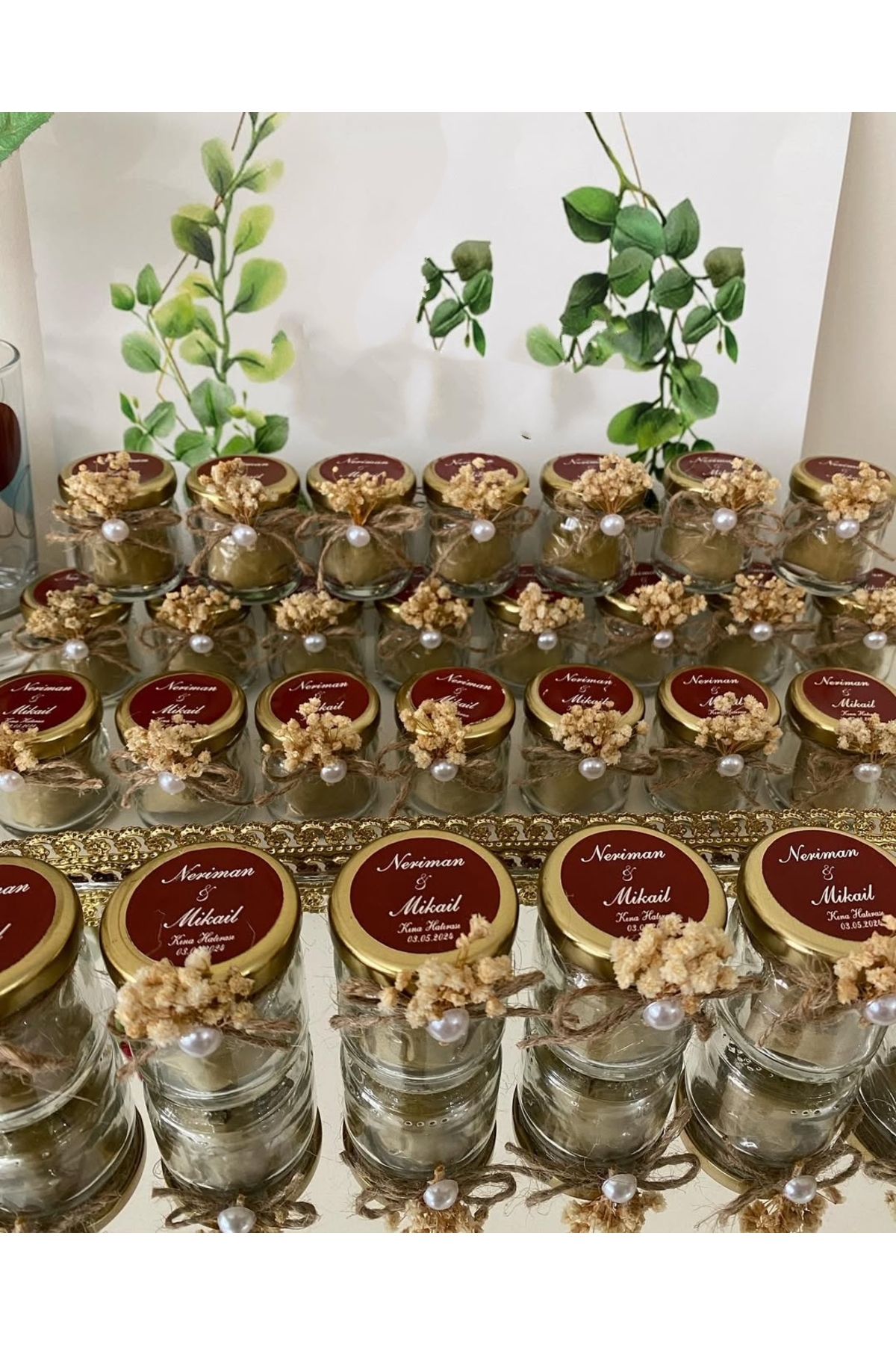 Cam Kavanoz Mum Nikah, Söz, Nişan, Kına Hediyelik - 25 Adet
