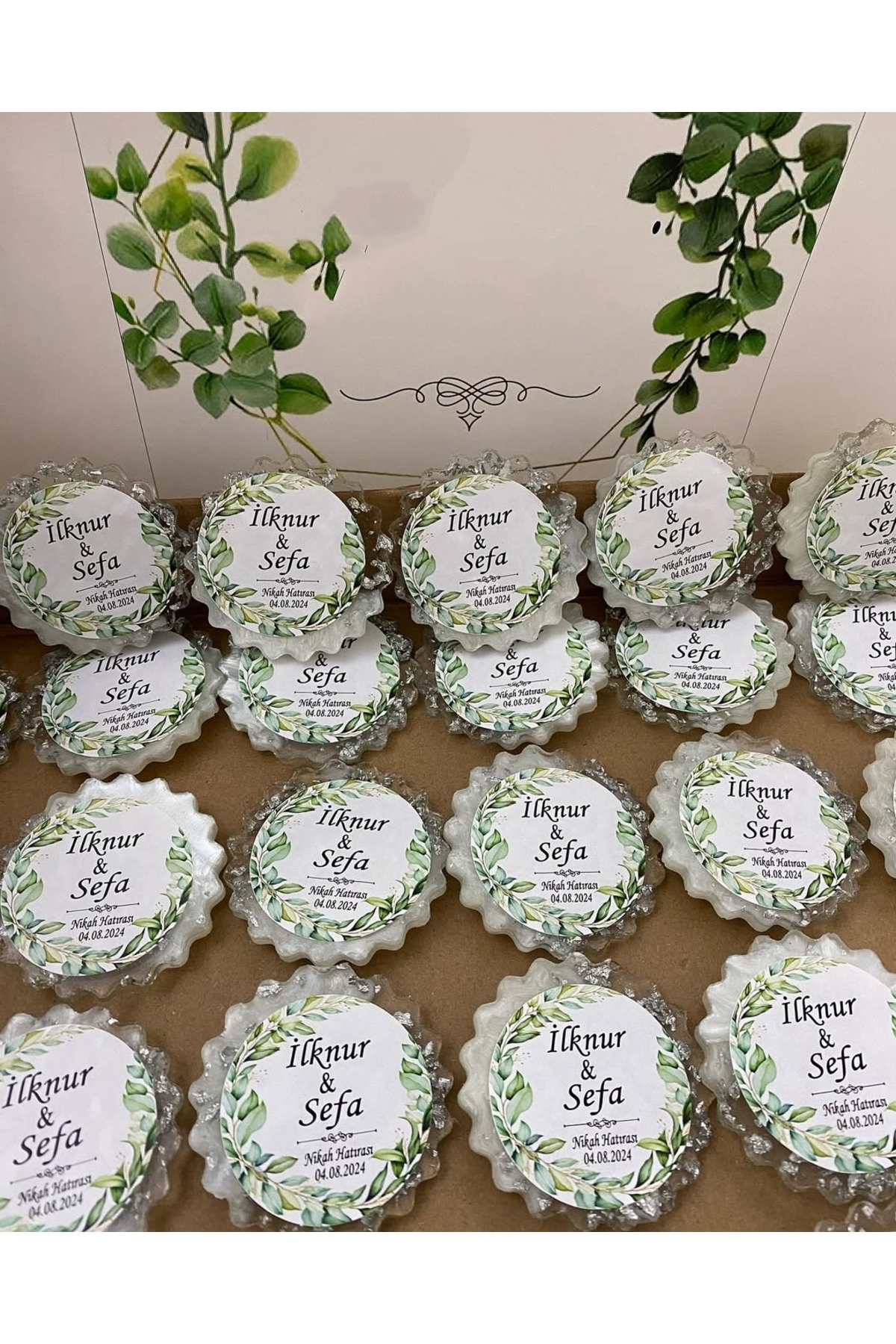 Epoksi Magnet Simli Paketli Nikah, Söz, Nişan Hediyelik - 50 Adet