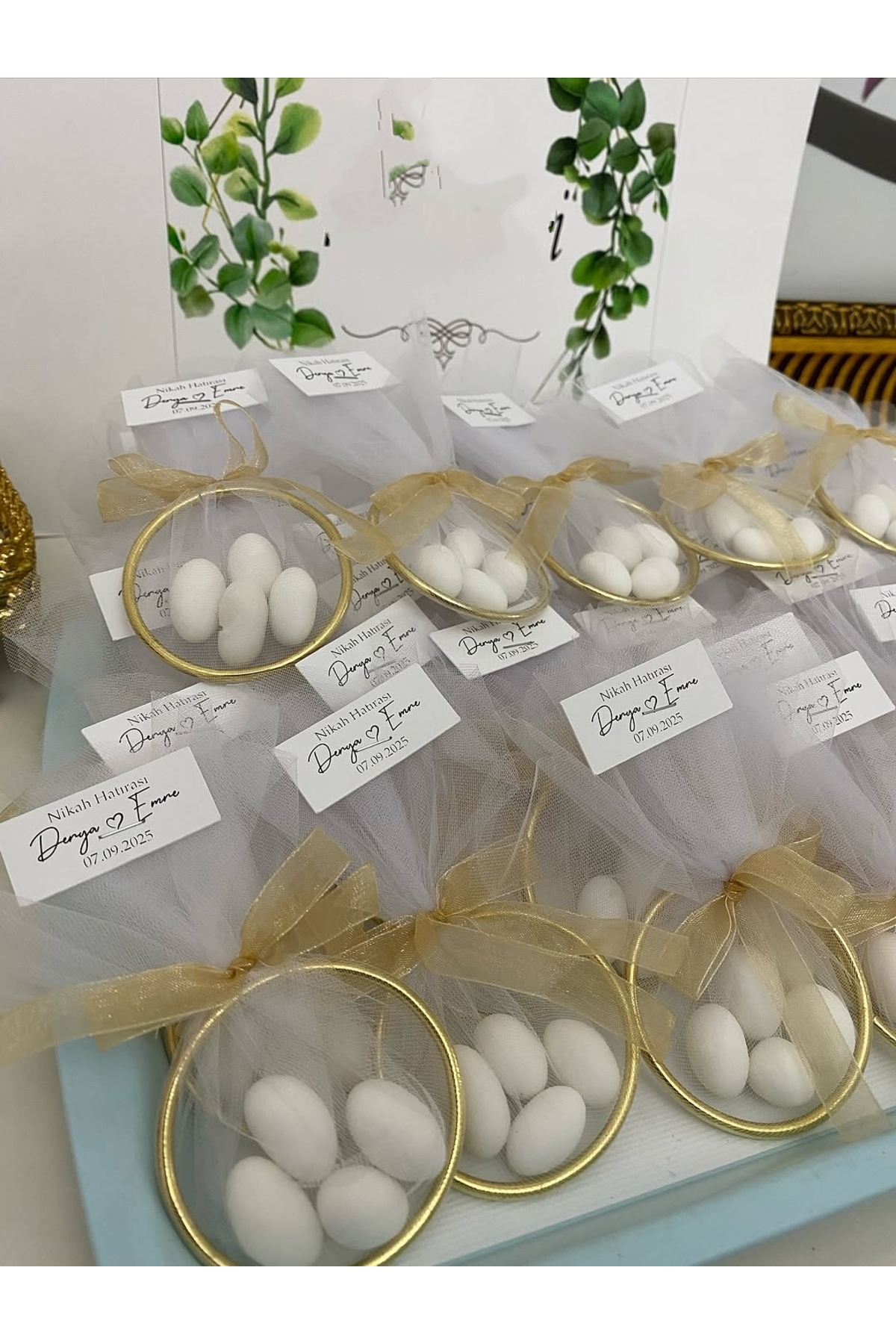 Halka Nikah Şekeri Fıstık Şekerli Söz, Nişan Hediyelik - 50 Adet