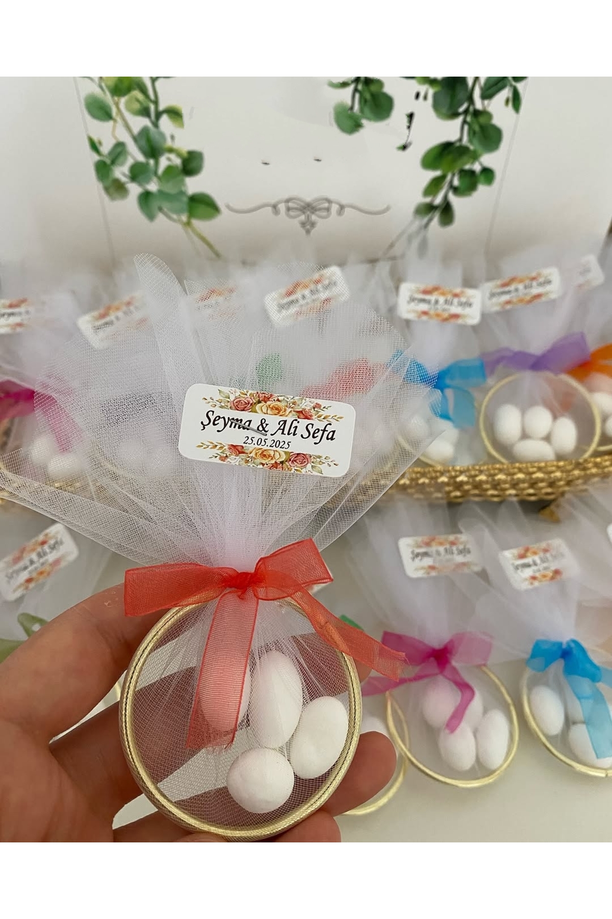 Halka Nikah Şekeri Fıstık Şekerli Söz, Nişan Hediyelik - 50 Adet
