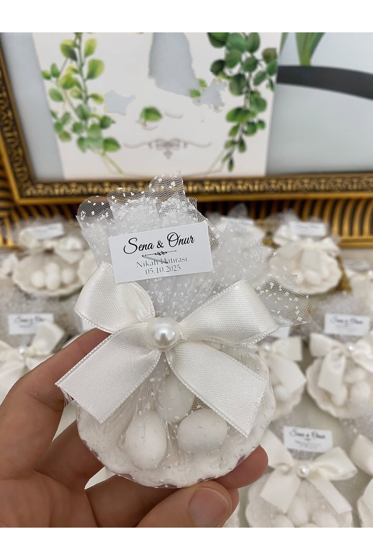 İstiridye Fıstık Şekerli Nikah, Söz, Nişan Hediyelik - 50 Adet