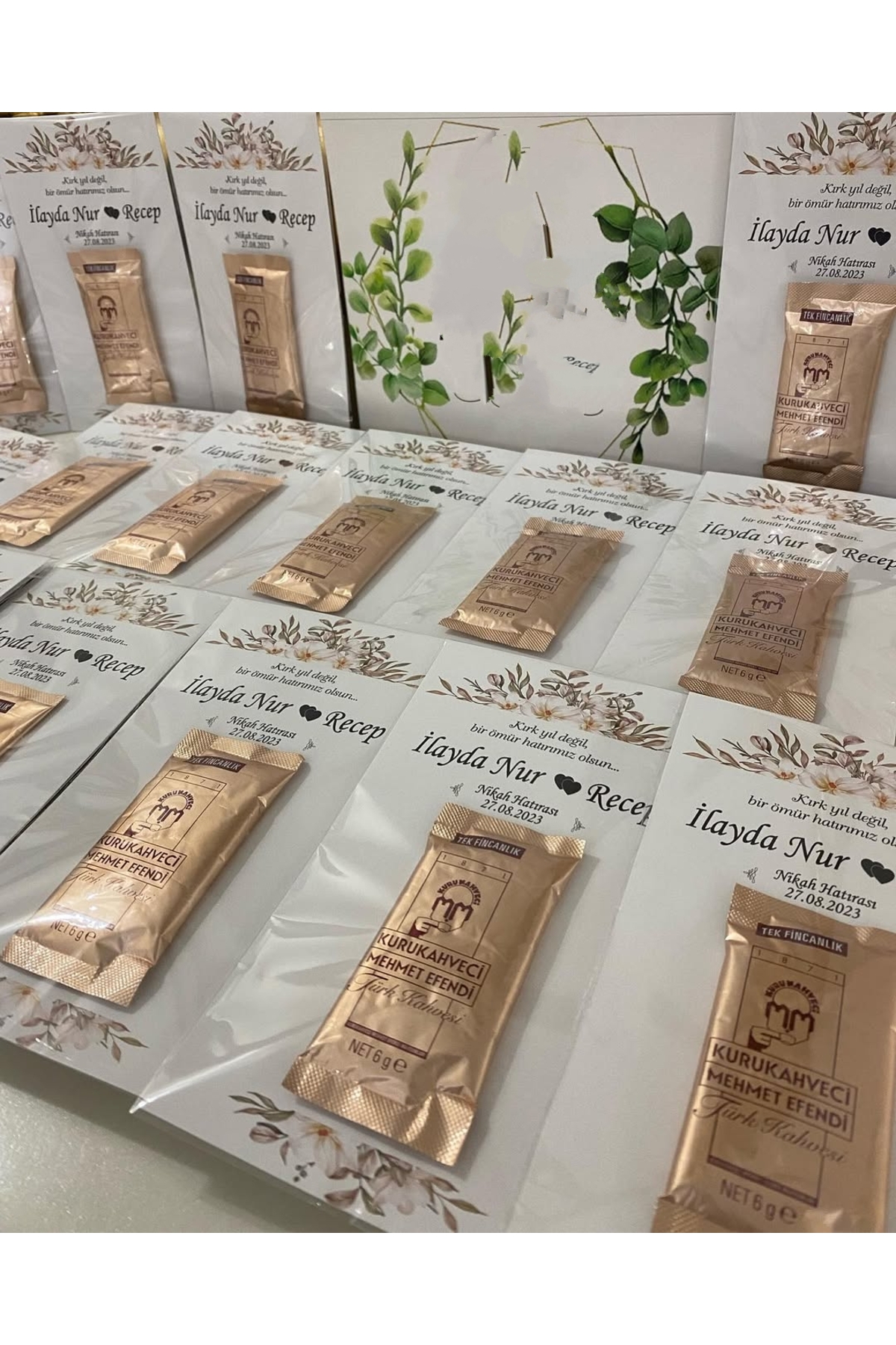 Kahve Kartı Nikah, Söz, Nişan Hediyelik - 50 Adet