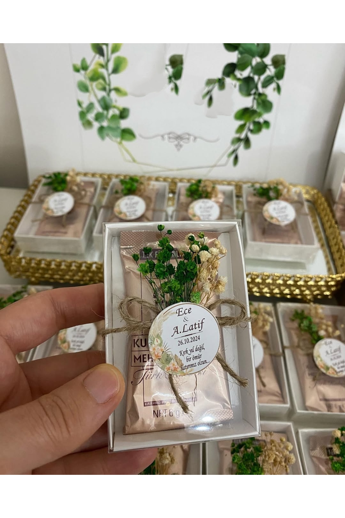 Kahve Kutusu Süslü Nikah, Söz, Nişan Hediyelik - 25 Adet