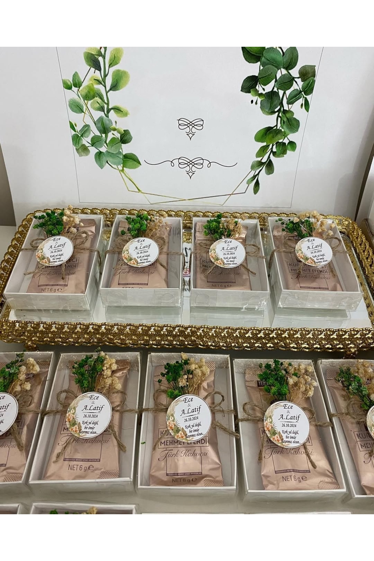 Kahve Kutusu Süslü Nikah, Söz, Nişan Hediyelik - 50 Adet