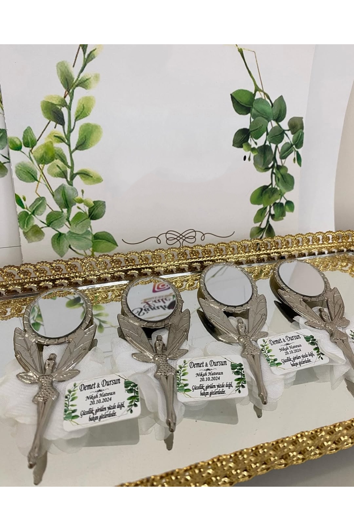 Metal Kına Ayna Hediyelik Kına Gecesi - 25 Adet