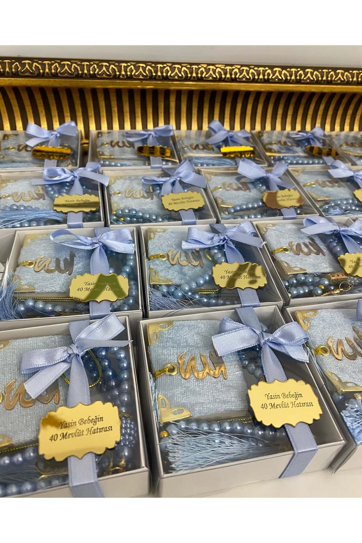 Minik Kuran ve İnci Tesbih Set Bebek, Nikah, Söz, Nişan Hediyelik - 25 Adet