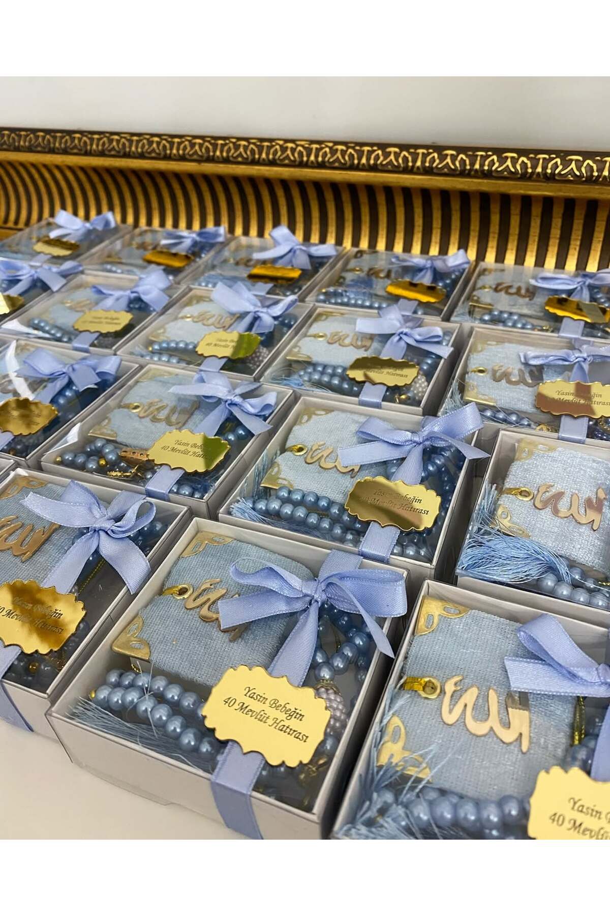Minik Kuran ve İnci Tesbih Set Bebek, Nikah, Söz, Nişan Hediyelik - 25 Adet