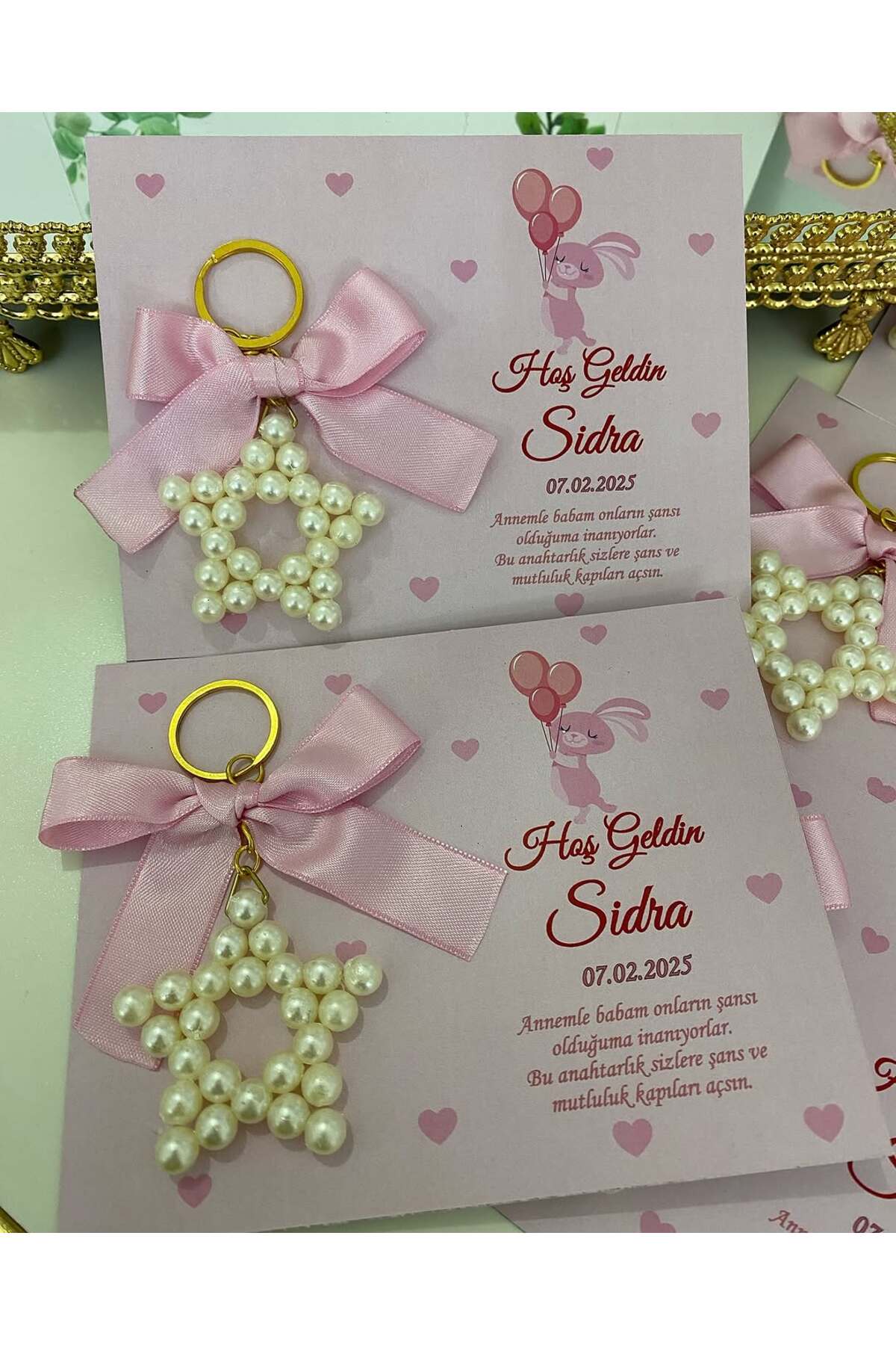 İnci Yıldız Anahtarlık Bebek, Nikah, Söz, Nişan Hediyelik - 25 Adet