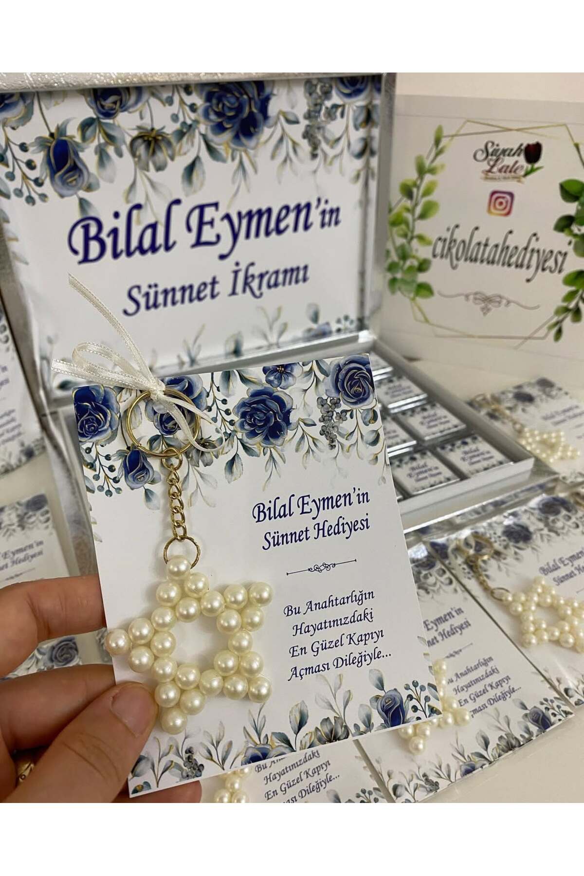 İnci Yıldız Anahtarlık Bebek, Nikah, Söz, Nişan Hediyelik - 25 Adet