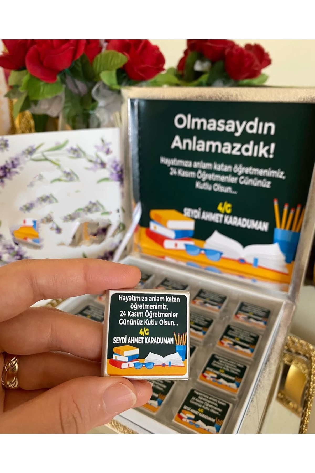 Karton Kutulu Baskılı Madlen Çikolata 50 Adet