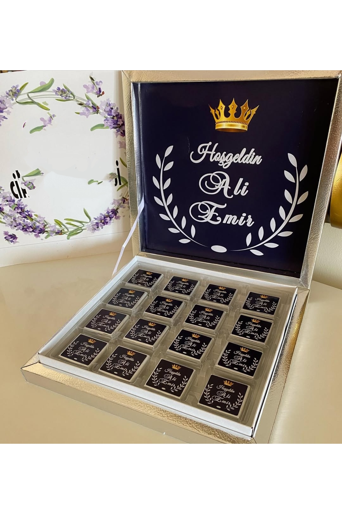 Karton Kutulu Baskılı Madlen Çikolata 50 Adet