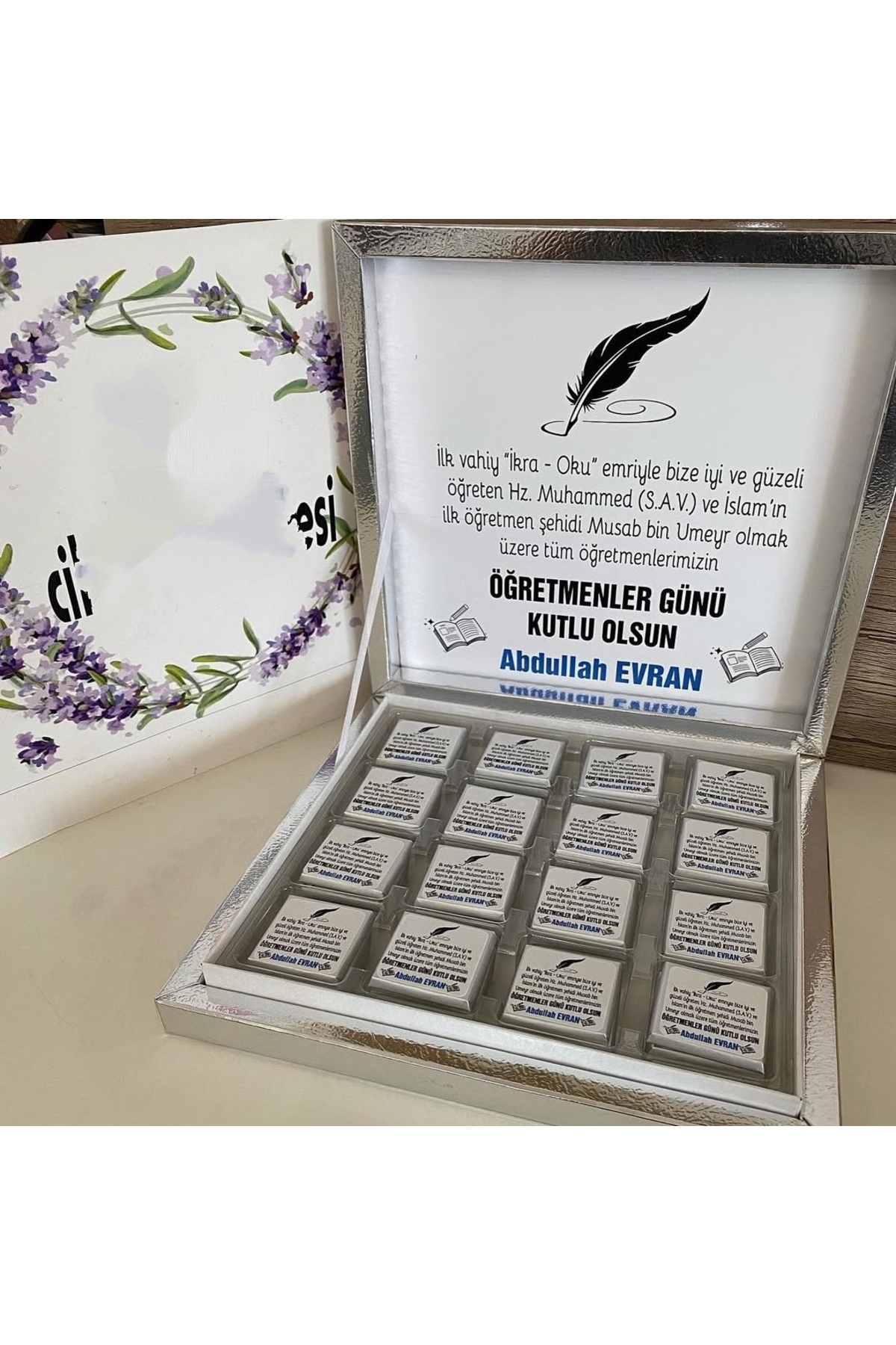 Karton Kutulu Baskılı Madlen Çikolata 50 Adet