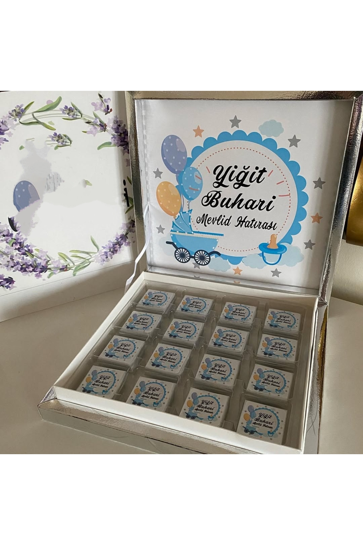 Karton Kutulu Baskılı Madlen Çikolata 50 Adet