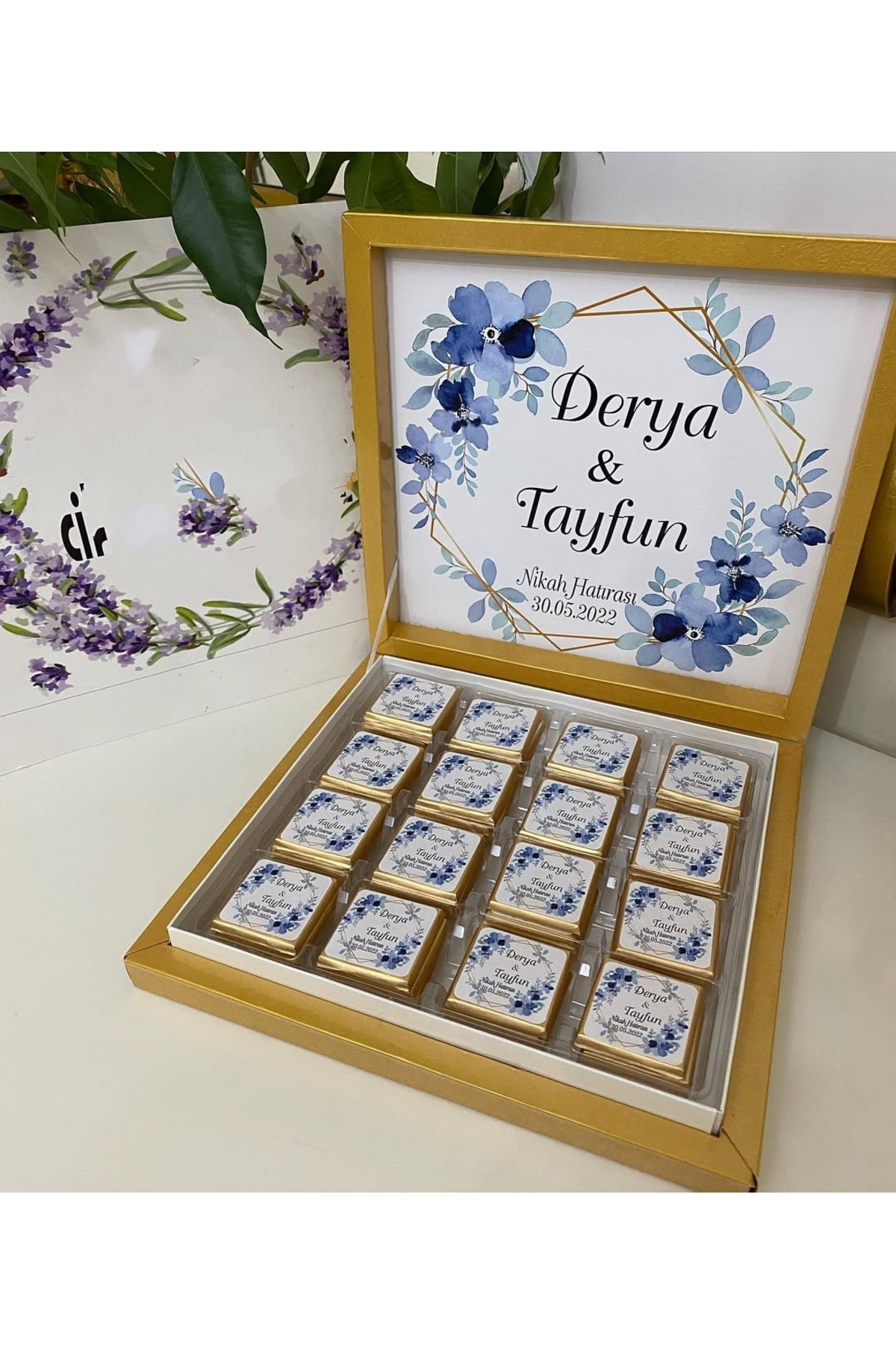 Karton Kutulu Baskılı Madlen Çikolata 50 Adet