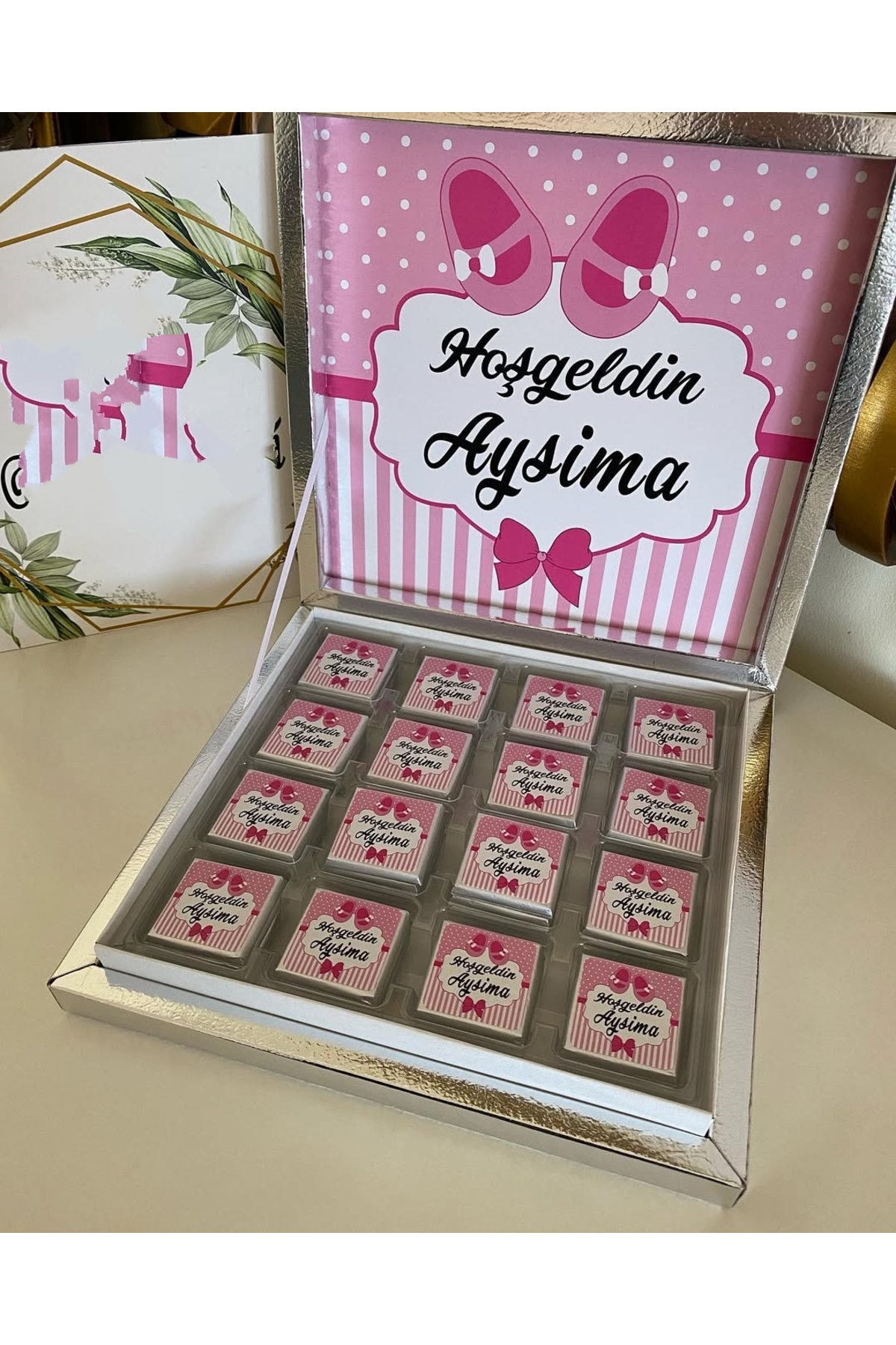 Karton Kutulu Baskılı Madlen Çikolata 50 Adet