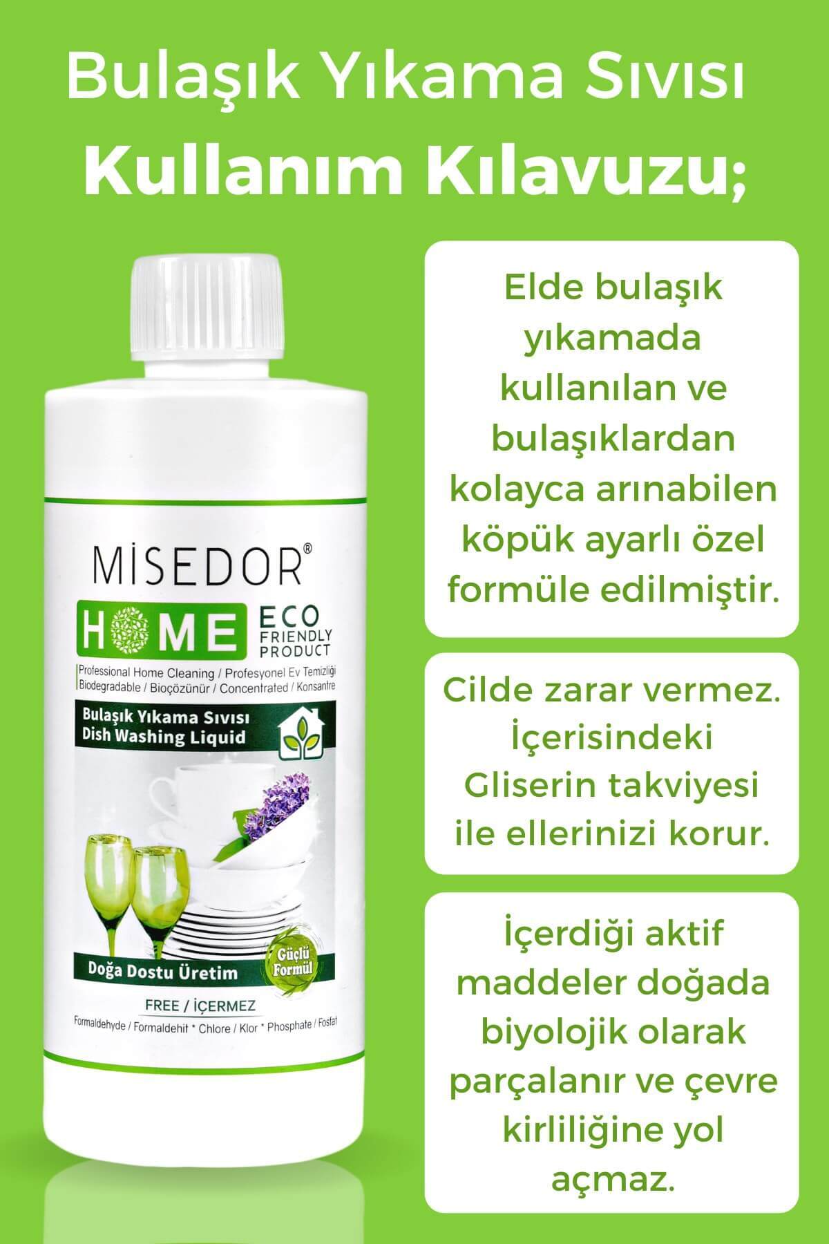 3 lü Set Doğal Elde Bulaşık Yıkama Deterjanı 500 ml