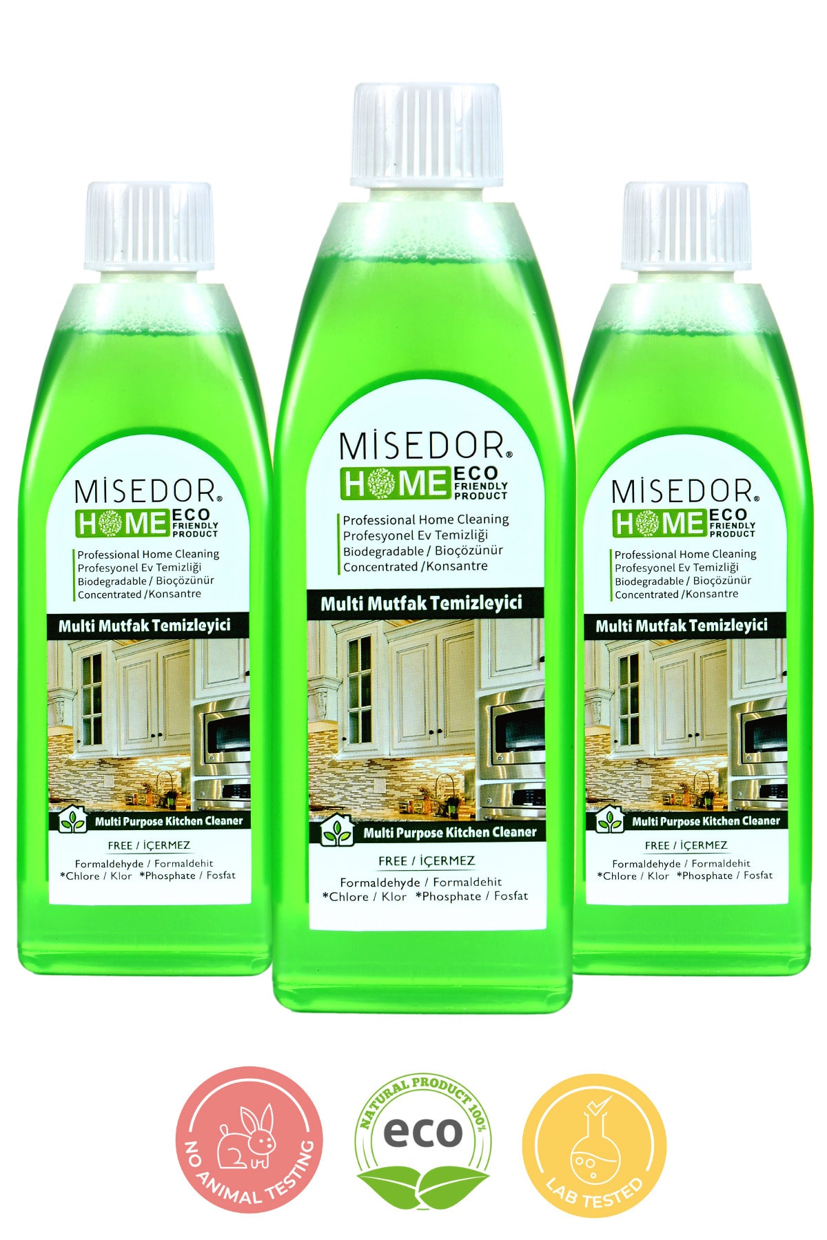 3 Lü Set Doğal Mutfak Temizleyici 400 ml