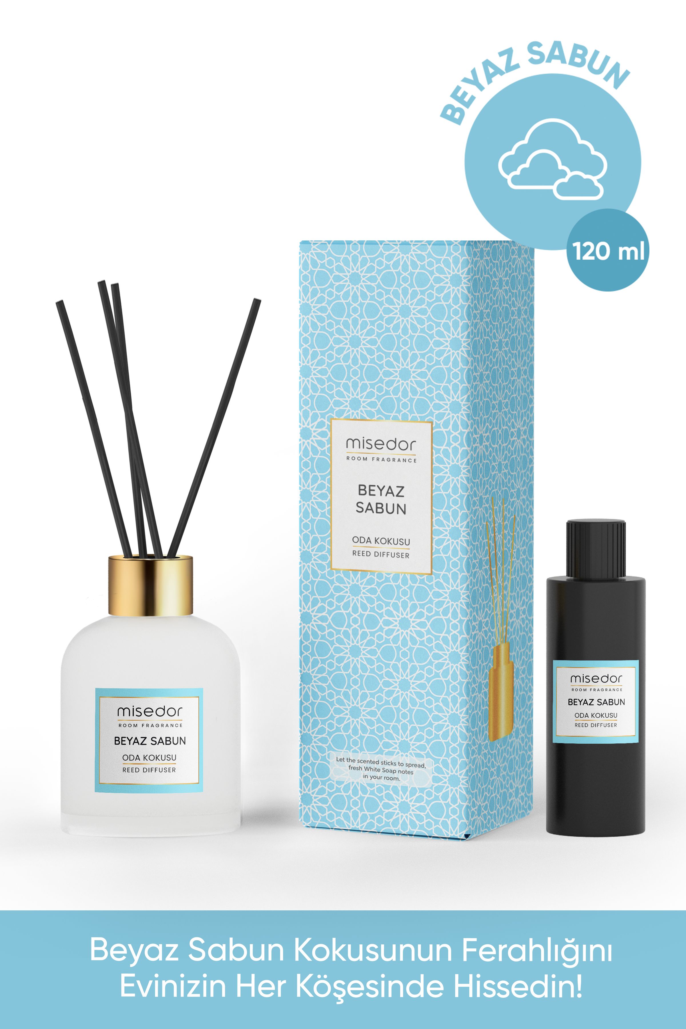Misedor Beyaz Sabun Çubuklu Oda Kokusu 120 ml