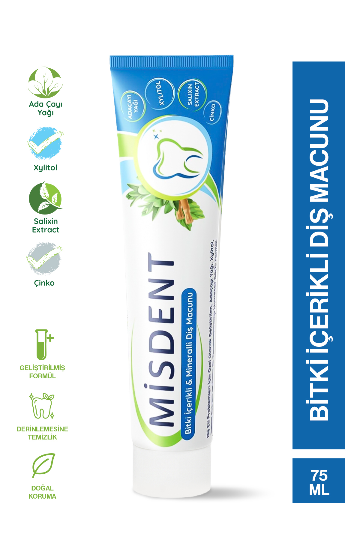 Misdent Bitkisel İçerikli & Mineralli Diş Macunu 75 ml