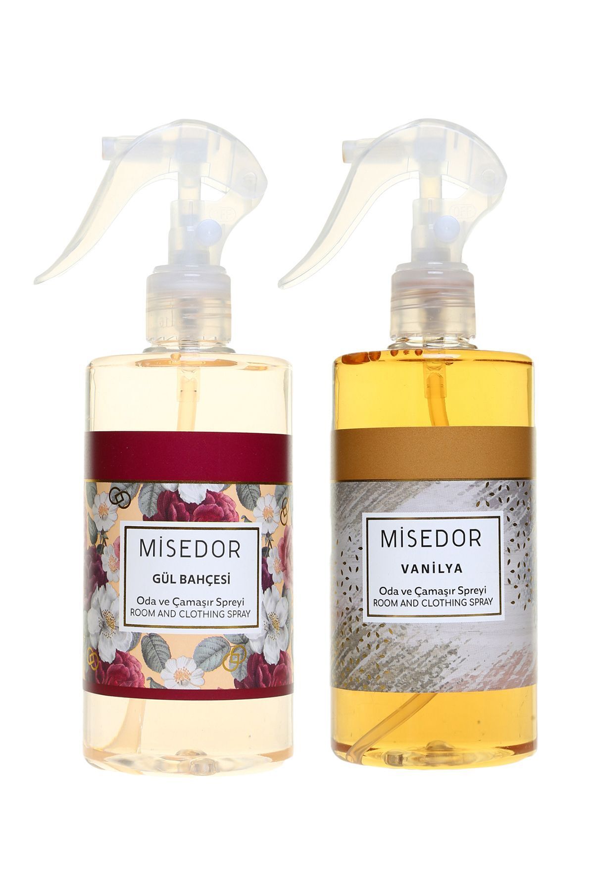 2 Li Set Gül Bahçesi Ve Vanilya Oda Kokusu Ve Çamaşır Spreyi 330 ml