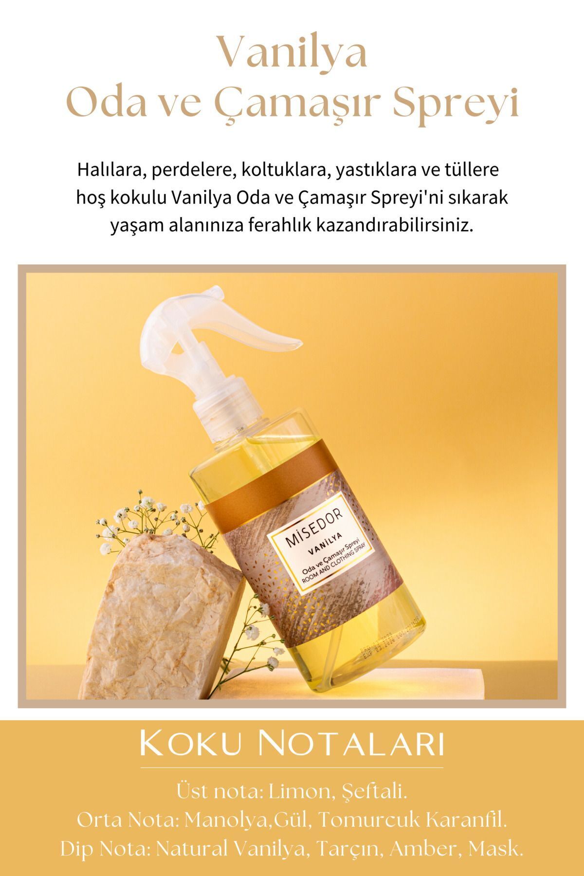 2 Li Set Gül Bahçesi Ve Vanilya Oda Kokusu Ve Çamaşır Spreyi 330 ml