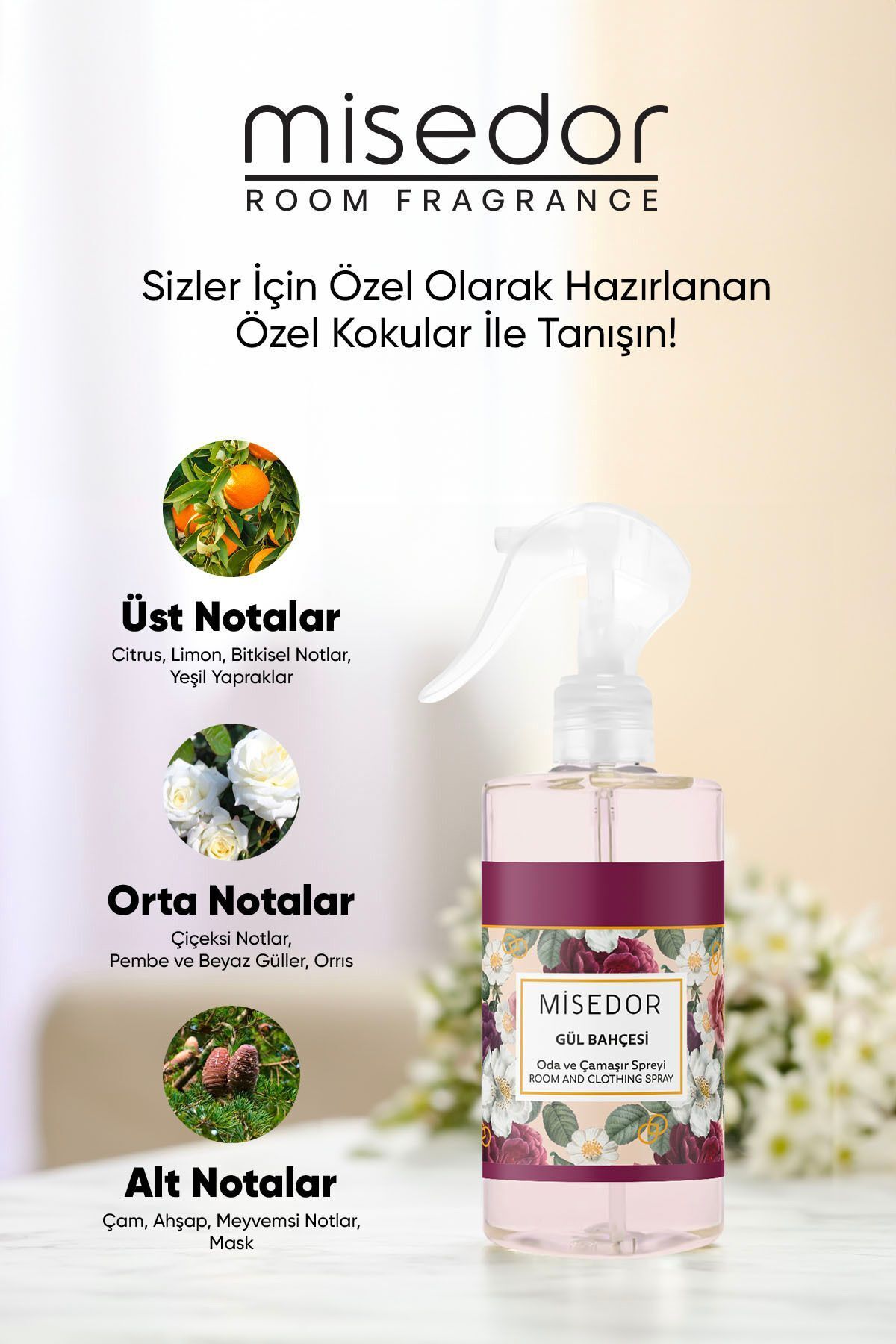 Gül Bahçesi Oda Kokusu Ve Çamaşır Parfümü 330 ml