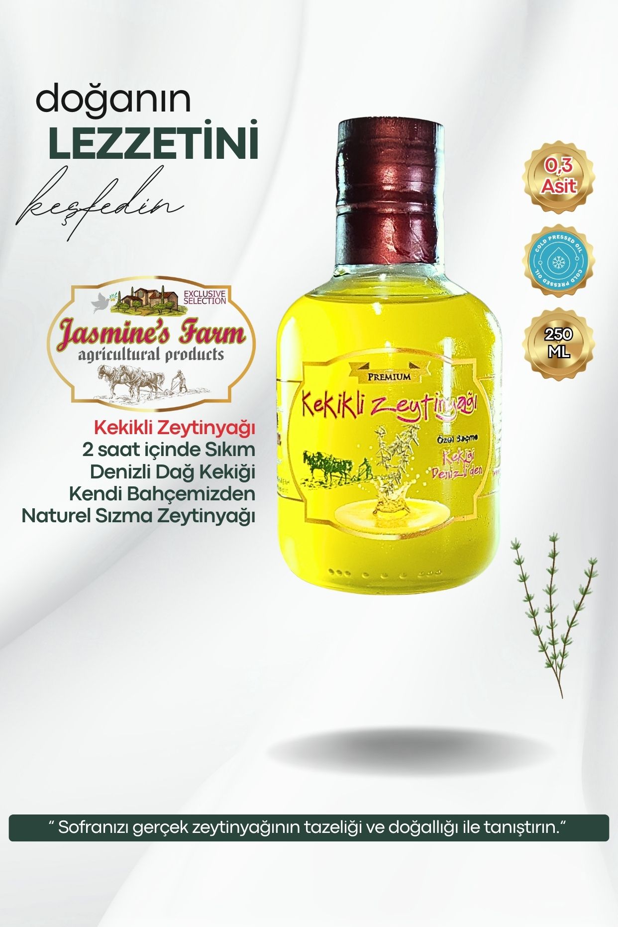 Gurme Zeytinyağı Tadım Seti Ultra Premium 4X250ML - Yüksek Polifenol