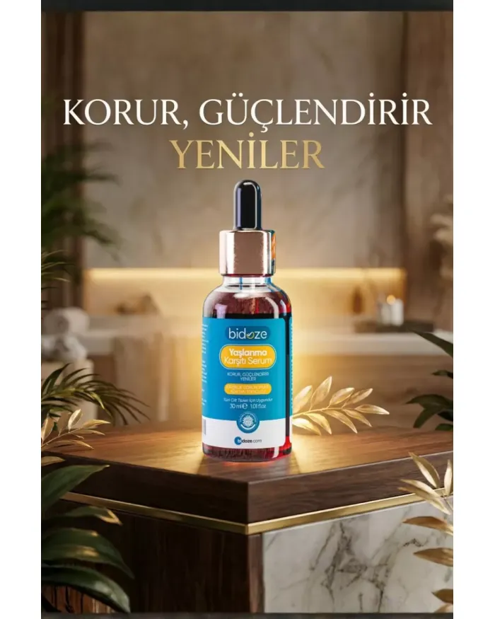 Bidoze Yaşlanma Karşıtı Serum 30 Ml | Peptit Kompleksi Ginseng ve Kolajenli Kırışıklık Karşıtı