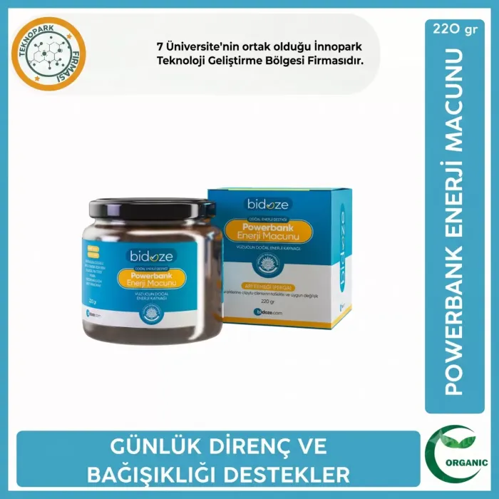Bidoze Powerbank Enerji Macunu 220 Gr. | Arı Ekmeği, Ginseng & Arı Sütü İçerikli Doğal Enerj