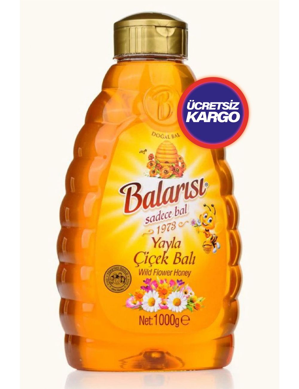 Balarısı Doğal Çiçek Balı 1000 gr Pratik Kapak