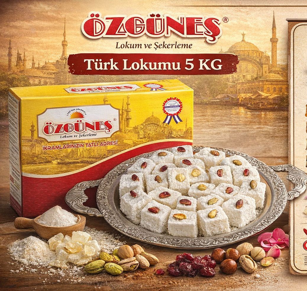 Özgüneş Klasik Üstü Fıstıklı Lokum 5 kg – Geleneksel Lezzet