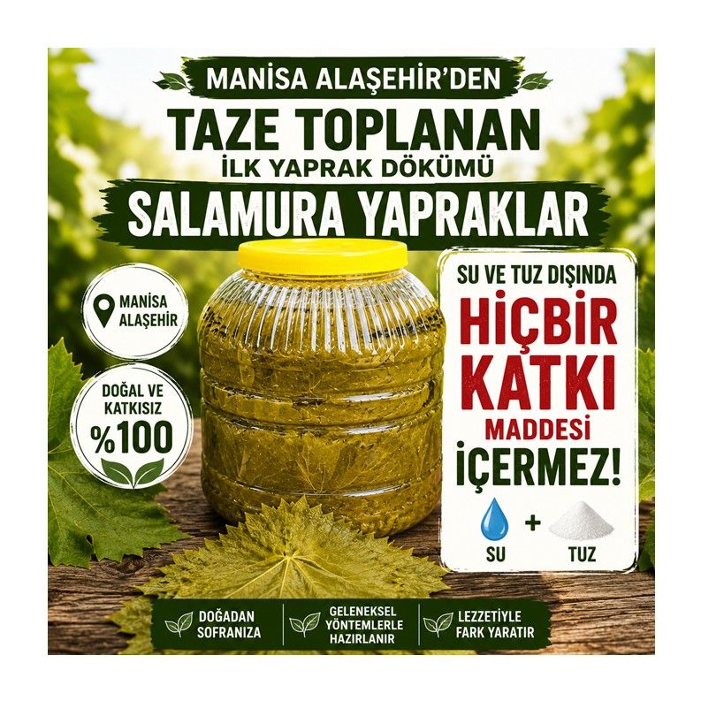 5 kg - Yeni Mahsul Salamura Yaprak - Doğal ve Katkısız