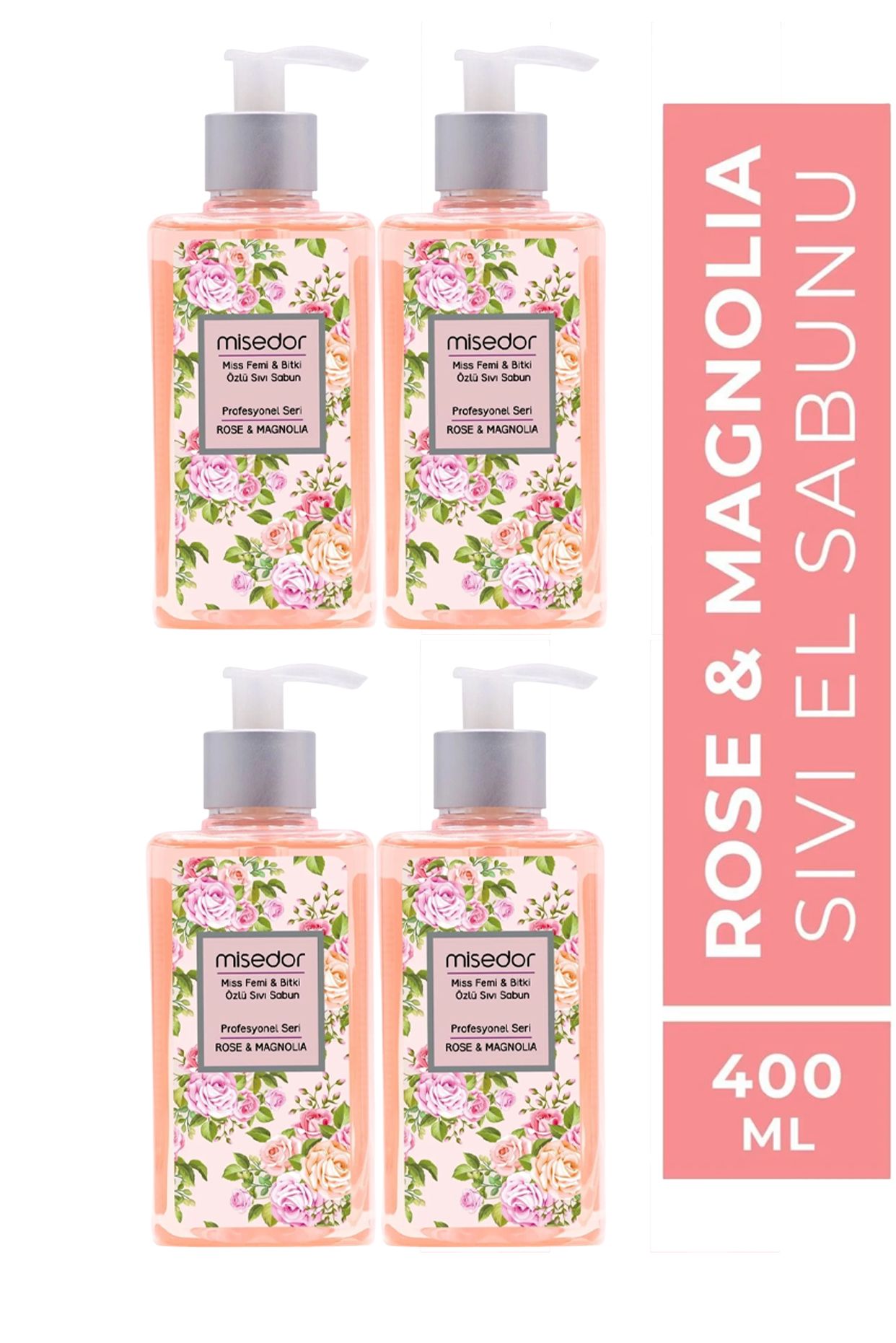 4 Adet Rose & Magnolia Sıvı Sabun 400 ml