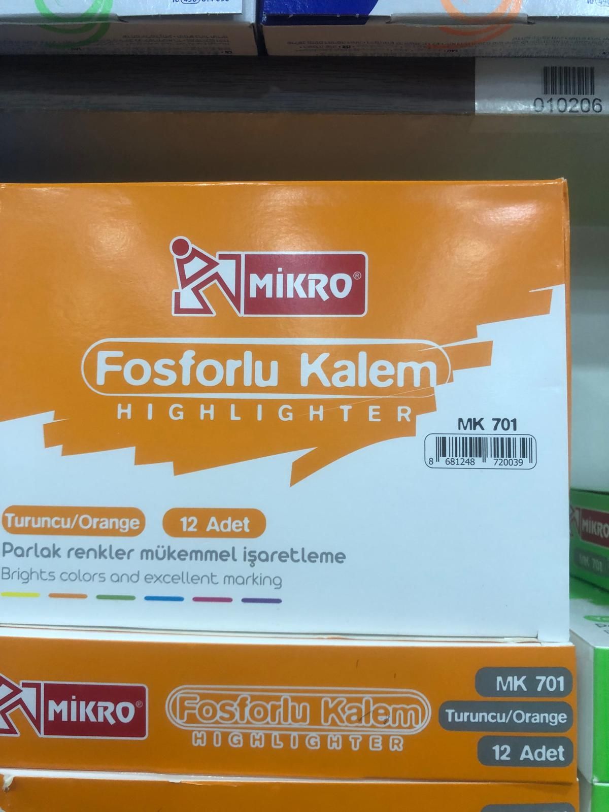 Mikro fosforlu kalem 12 li Turuncu